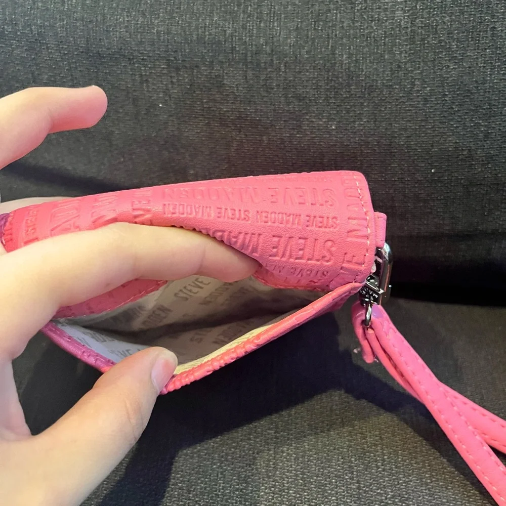 Steve Madden Embossed Pink Wristlet